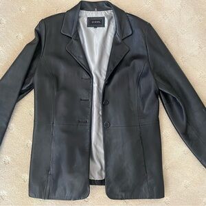 Guess black leather jacket size large. Amazing condition. Hardly worn.